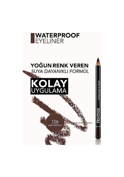 Flormar Suya Dayanıklı Göz Kalemi - Koyu Kahverengi Waterproof 00