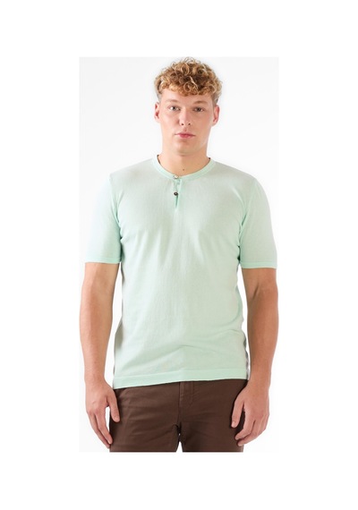 Dufy Su Yeşili Erkek Slim Fit Düz Düğmeli O Yaka Triko - 104631 Su Yeşili