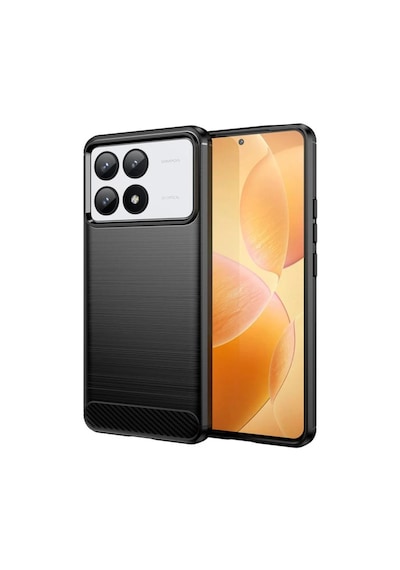 Xiaomi Poco F6 Pro İçin Brushed Carbon Fiber Silikon Kılıf-al3332