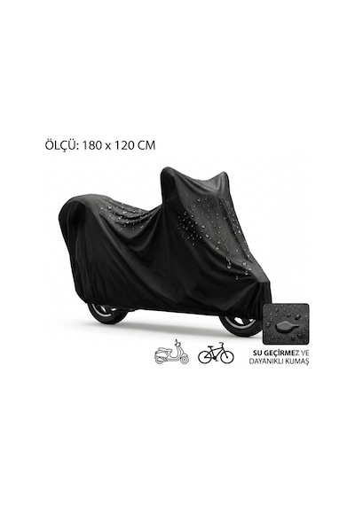Scooter Ebike Bisiklet Branda Toz Su Geçirmez 180x120cm Motosiklet Örtüsü Koruyucu Branda Siyah