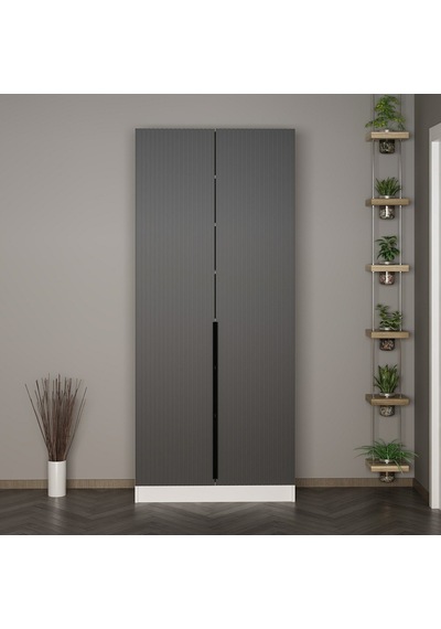 Minar Kale 210 Cm 2 Kapaklı 2b Raf Portmanto Byz Mbr Çizgili Ant
