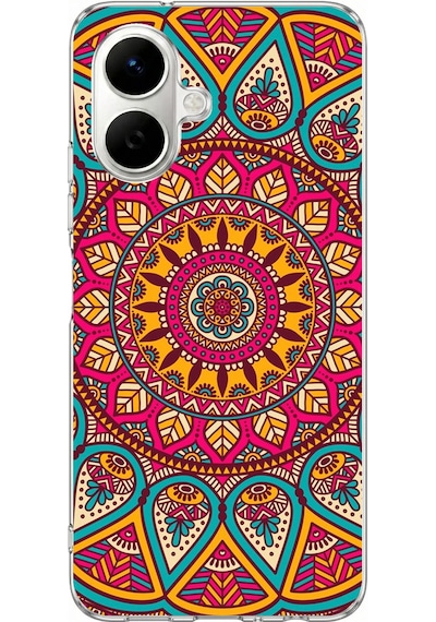 Tecno Spark Go 2 Uyumlu Mandala Baskılı Silikon Kılıf Renkli