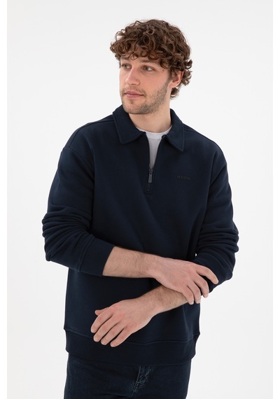 U.S. Polo Assn. Erkek Lacivert Basic Sweatshirt 50298265-VR033