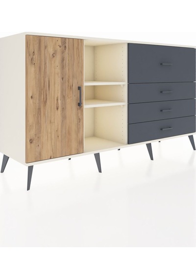 Kronos Konsol 4 Raflı 4 Çekmeceli Tek Kapaklı 176x59x99 Aytaşı-ç Aytaşı-çam/antrasit Kronos Konsol 4 Raflı 4 Çekmeceli Tek Kapaklı 176x59x99 Aytaşı-ç Aytaşı-çam/antrasit