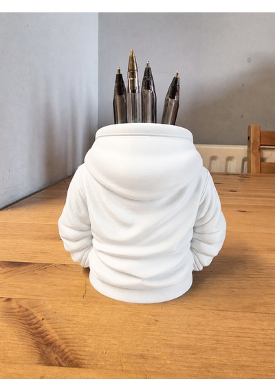 3d Baskı Kapüşonlu Sweatshirt Kalemlik - Masaüstü Organizer-beyaz Çok Renkli