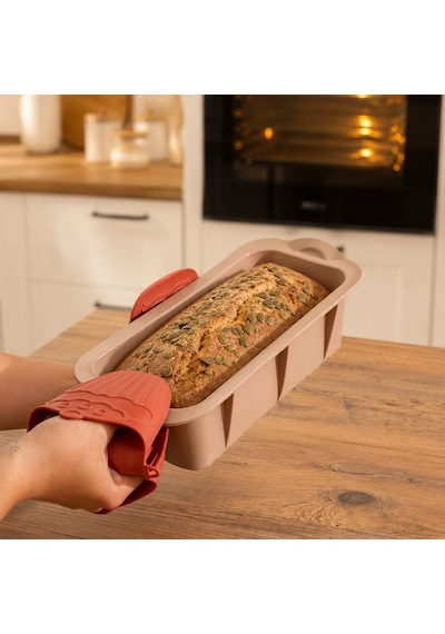 Porsima 30003-1 Silikon Ekmek Kalıbı Dikdörtgen Kek Kalıbı Krem 7 25cm Diğer