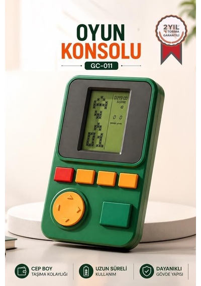 Premium Retro Boş Vakit Gençler Oyun Kolu Atari Joystick Tetris Gameboy Gc011 Yeşil