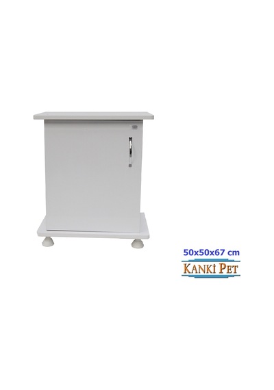 Kanki Pet 50 CM Mdf Akvaryum Beyaz Sehpa 50 x 50 x 67h CM
