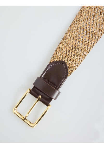 Jimmy Key Jimmy Key Bej Hasır Görünümlü Örgü Kemer 6sw417399125