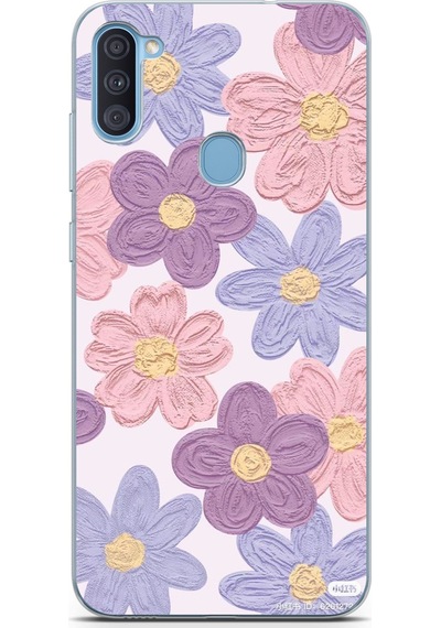 Samsung Galaxy A11 - M11 Uyumlu Renkli Papatyalar Sulu Boya Baskılı Silikon Kılıf Renkli