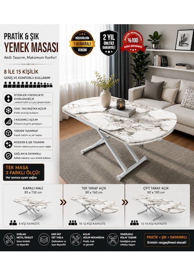 Oval Yan Baştan Açılır Akıllı Masa Üst Tabla Mdf Yüksekliği Ayarlanabilir Pratik Beyaz Mermer Oval Yan Baştan Açılır Akıllı Masa Üst Tabla Mdf Yüksekliği Ayarlanabilir Pratik Beyaz Mermer