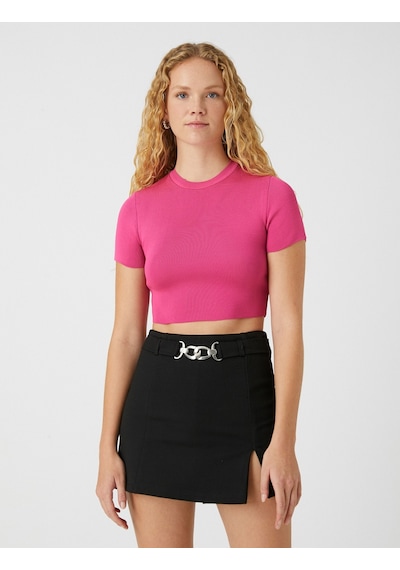 Koton Crop Triko Kazak Kısa Kollu Fuşya 3wak90200ht 3WAK90200HT300 Fuşya Koton Crop Triko Kazak Kısa Kollu Fuşya 3wak90200ht 3WAK90200HT300 Fuşya