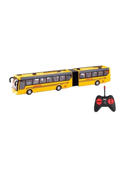 Şarjlı Işıklı Uzaktan Kumandalı Full Fonksiyon Körüklü Okul Otobüsü Oyuncak Otobüs 35 Cm Sarı
