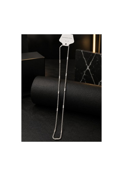 Çelik Renk Atmaz Zincir Erkek Kolye 60cm 2mm Gümüş - 909063041 Gümüş