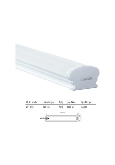 İnoled 40w Led Etanj Armatür Ip65 6500k 120cm Çok Renkli