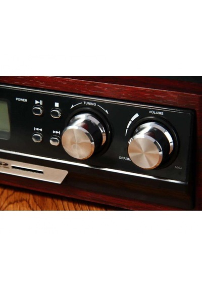Knstar Retro Ahşap Pikap Radyo - Kaset - Usb - Sd - Bluetooth