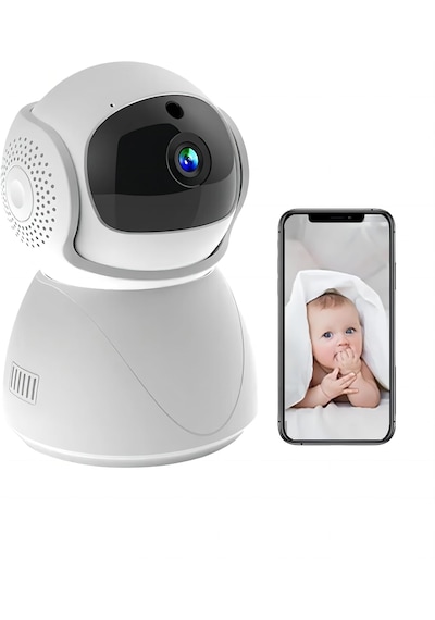 Markalonya Cm-12 Ip Bebek Güvenlik Kamerası, 360 Derece Dönebilen, 5mp Hd Görüntü, Wifi Bağlantılı, Gece Görüşlü, Sesli İletişim, Plastik Gövde, Masa Üstü Montaj, İç Mekan