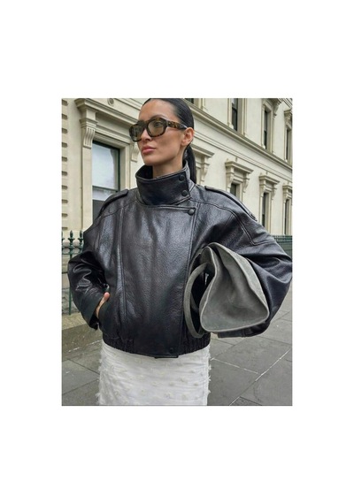 Sinemkivanc Co Viral Oversize Kadın Deri Ceket Yüksek Yaka Siyah Urban Style Kadın Deri Ceket Siyah&black Siyah&Black Sinemkivanc Co Viral Oversize Kadın Deri Ceket Yüksek Yaka Siyah Urban Style Kadın Deri Ceket Siyah&black Siyah&Black