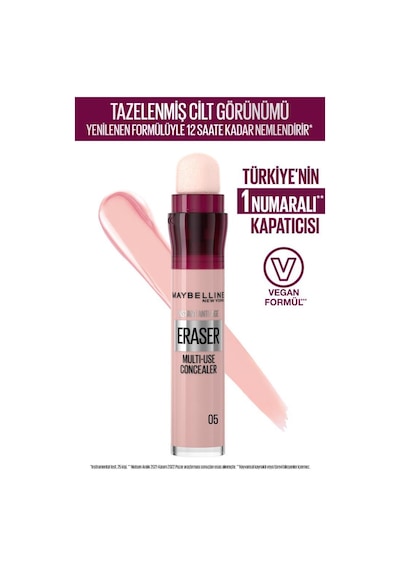 Maybelline New York Instant Eraser Kapatıcı 05 + Super Stay Matte Ink 15 Mini Ruj 05 Brighten