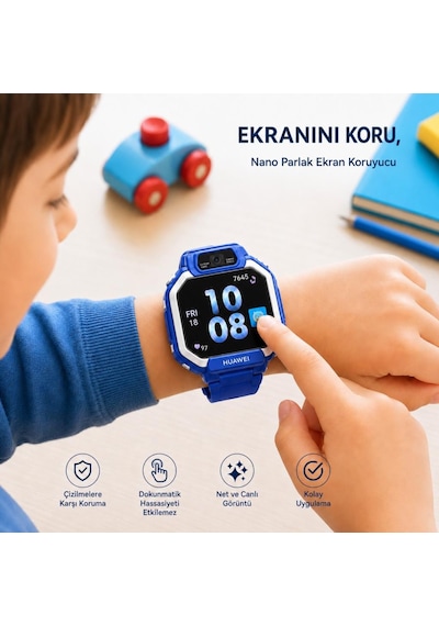 Huawei Watch Kids X1 İle Uyumlu Ekran Koruyucu Nano Parlak Çizilmeye Dayanıklı 2 Adet