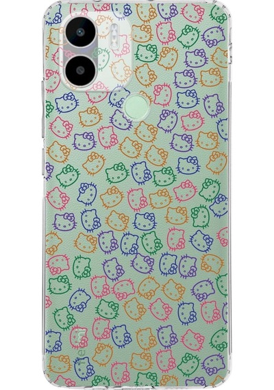 Redmi A2 Plus Slim Fit Kapak Hello Kitty Tasarımlı Şeffaf Silikon Şeffaf