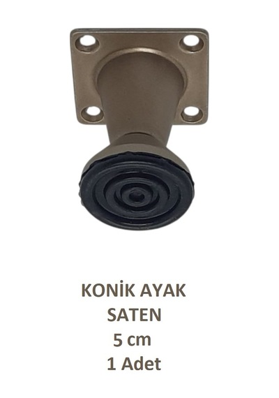 Adilon Konik Ayak, Zamak, Saten, 5 cm, Dolap, Mobilya, Puf Ayağı