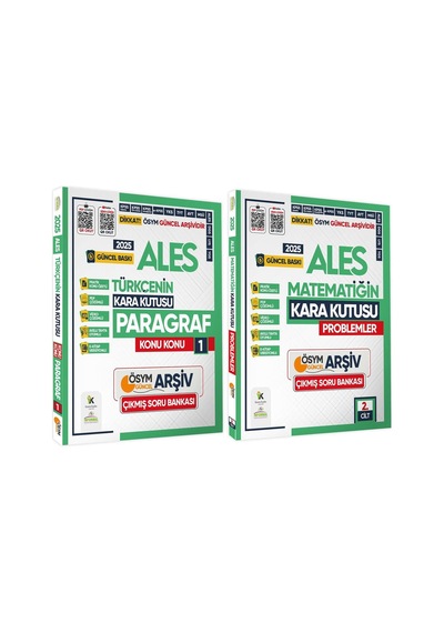 2025 Ales Kara Kutu Paragraf Ve Problemler Çıkmış Soru Bankası 2li Set Konu Özetli Video/pdf Çözümlü