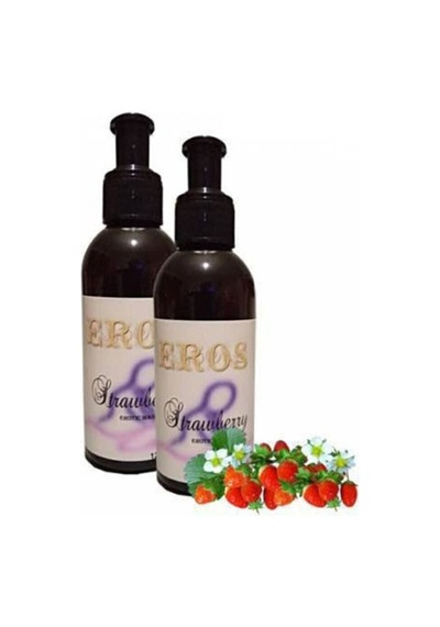 Eros 2 Adet 120ml Çilek Aromalı Eros Erotik Masaj Yağı