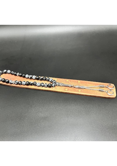 Yıldız Doğal Taş Karlı Obsidyen 8mm 33lük Doğal Taş Tesbih