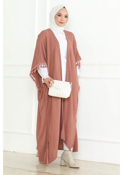 Balca Oversize Triko Panço 1195 - Gül Kurusu Gülkurusu