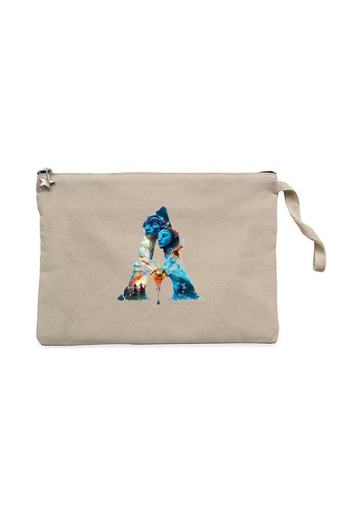 Avatar The Way Of Water Siluet Krem Clutch Cüzdan / El Çantası Krem