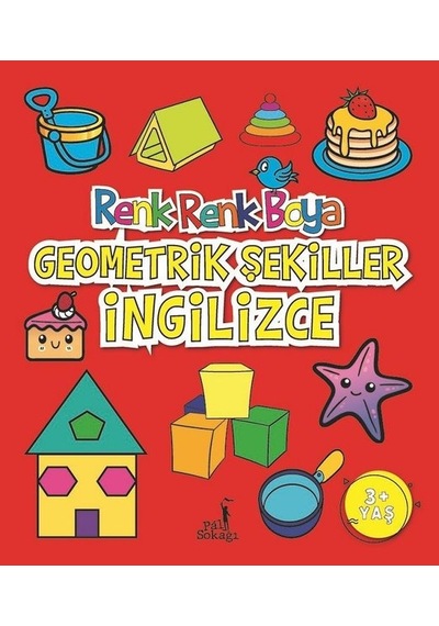 Boyama Kitabı Geometrik Şekiller İngilizce Renk Renk Boya- Pal Sokağı