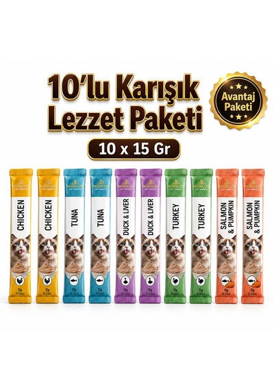 Nobilus Karışık Lezzet Kedi Krema Ödül Maması 10 X 15 Gr 10 Lu Avantaj Paketi