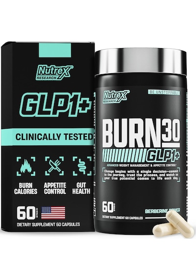 Nutrex Burn30 Glp-1 Carnitine Super Berberine Weight Management Appetite Control Gymnema Sylvestre 6 Aromasız