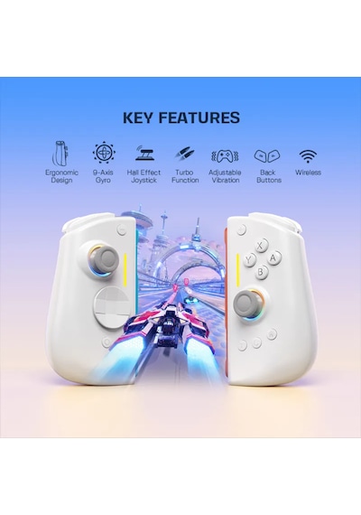 Nyxi Hyperion 3 Beyaz Joypad Switch 2  Hall Effect Drift Yapmayan Joystick Kablosuz Oyun Kolu Joy-con