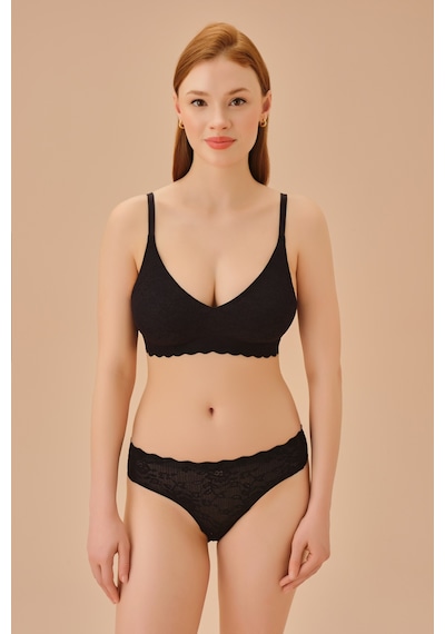 Suwen Invisible Soft Dantteli Sütyen Sw5986012 Siyah