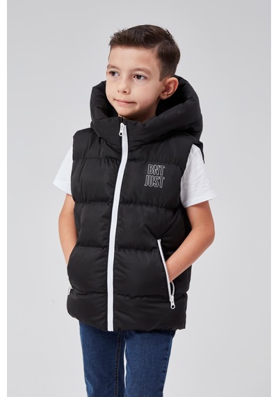 Benitto Kids Kapüşonlu Erkek Çocuk Şişme Yelek 51311 Siyah