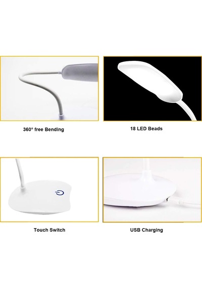 Dekoratif Dokunmatik Eye Şarjlı 36cm Led Masa Lambası Çok Renkli