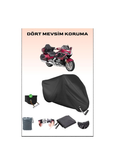Siyah Honda Goldwing Gl 1800 Için Kilit Uyumlu Motosiklet Branda, Güvenli, Su Geçirmez