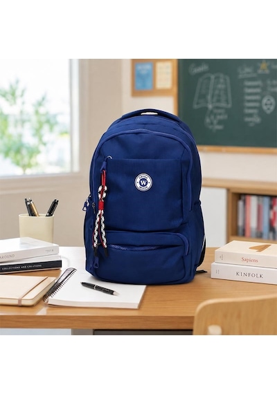 Unisex Çok Bölmeli Sırt Çantası Okul, Seyahat Ve Outdoor Kullanım Lacivert