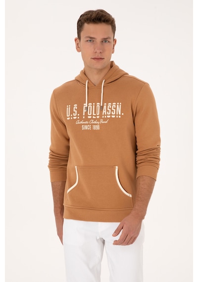 U.S. Polo Assn. Erkek Regular Fit Kapüşonlu Camel Sweatshirt 50315527-VR015