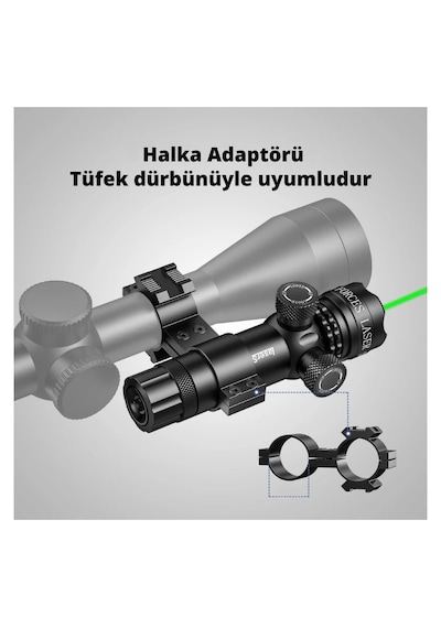 Wıson Ws-603 Profesyonel Tüfeg Montajlı Yeşil Lazer 532 Nm 20 Mm Ray Uyumlu Uzun Menzil Siyah