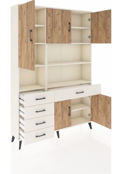 Arges Dolap 9 Raflı 5 Çekmeceli 5 Kapaklı 132x30x195 Aytaşı-ç... Aytaşı
