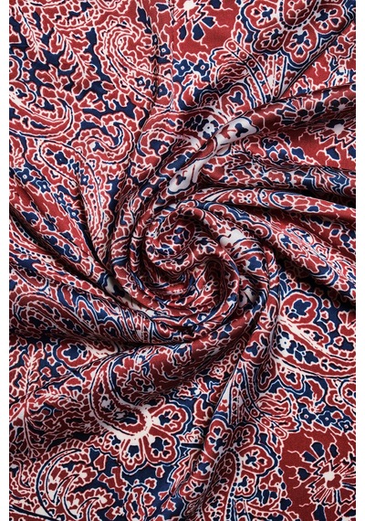 Akswsuar Etnik Desenli Fular 90 90 Cm Bordo