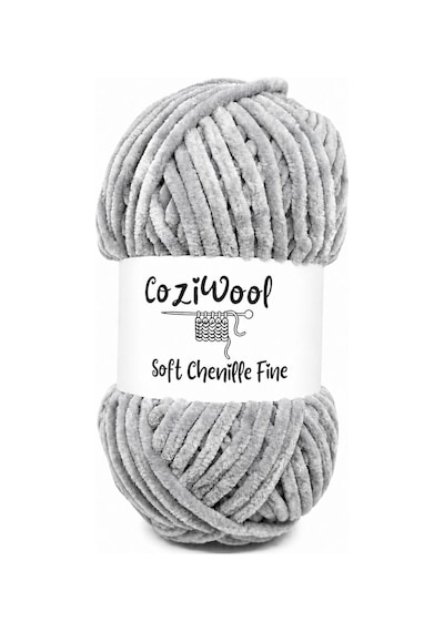Kadife İp Soft Chenille Fine 5'li Paket 5x100 Gr 160 Mt El Örgü İpi Gri - 925144855
