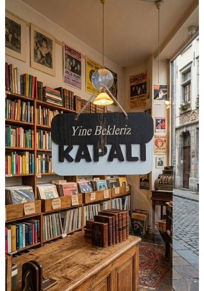 3 Katlı Modern Açık/kapalı Tabelası - Rebap Ahşap
