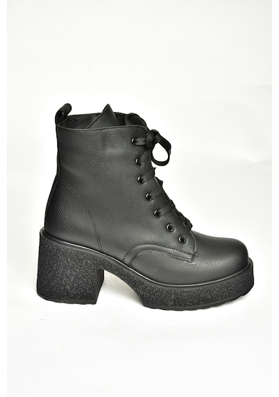 Fox Shoes T996533009 Siyah Kalın Topuklu Kadın Bot Siyah