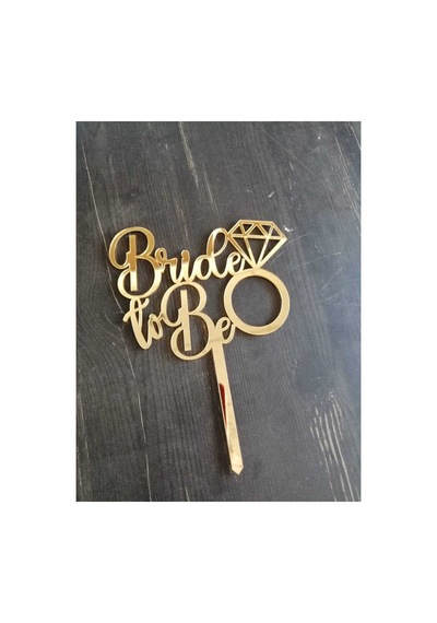 Bride To Be Gold Renk Pleksi Pasta Süsü Caketopper Bekarlığa Veda Partisi Pasta Süsü