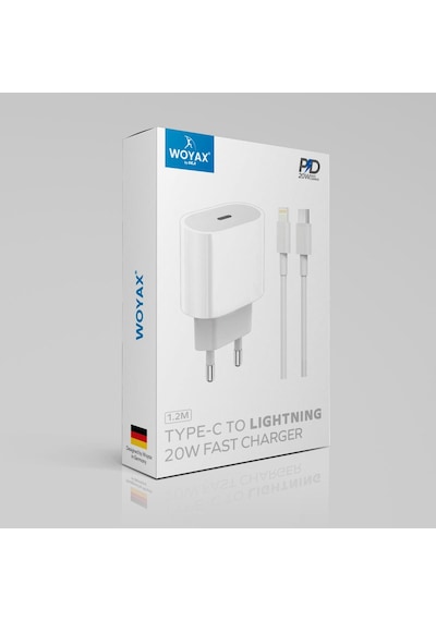 Woyax By Deji Apple Uyumlu iPhone 8 X XS XR 11 12 13 14 Pro Max Mini Plus 20 W Lightning Hızlı Şarj Aleti
