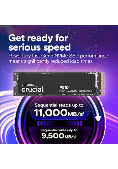 Crucial P510 1tb Pcıe Gen5 Nvme 2280 M.2 Ssd Ct1000p510ssd8 1100